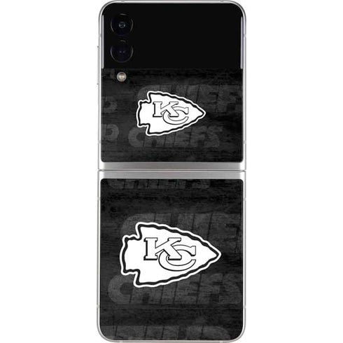 NFL Kansas City Chiefs Black & White Galaxy Z Flip4 5G Skin